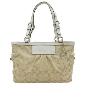 Coach Y2K Signature Pleated Gallery Tote Khaki Brown Jacquard Bag M0982-F14281